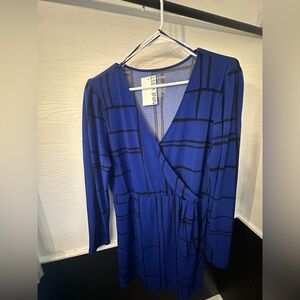 Nine West Long Sleeve Blue Dress